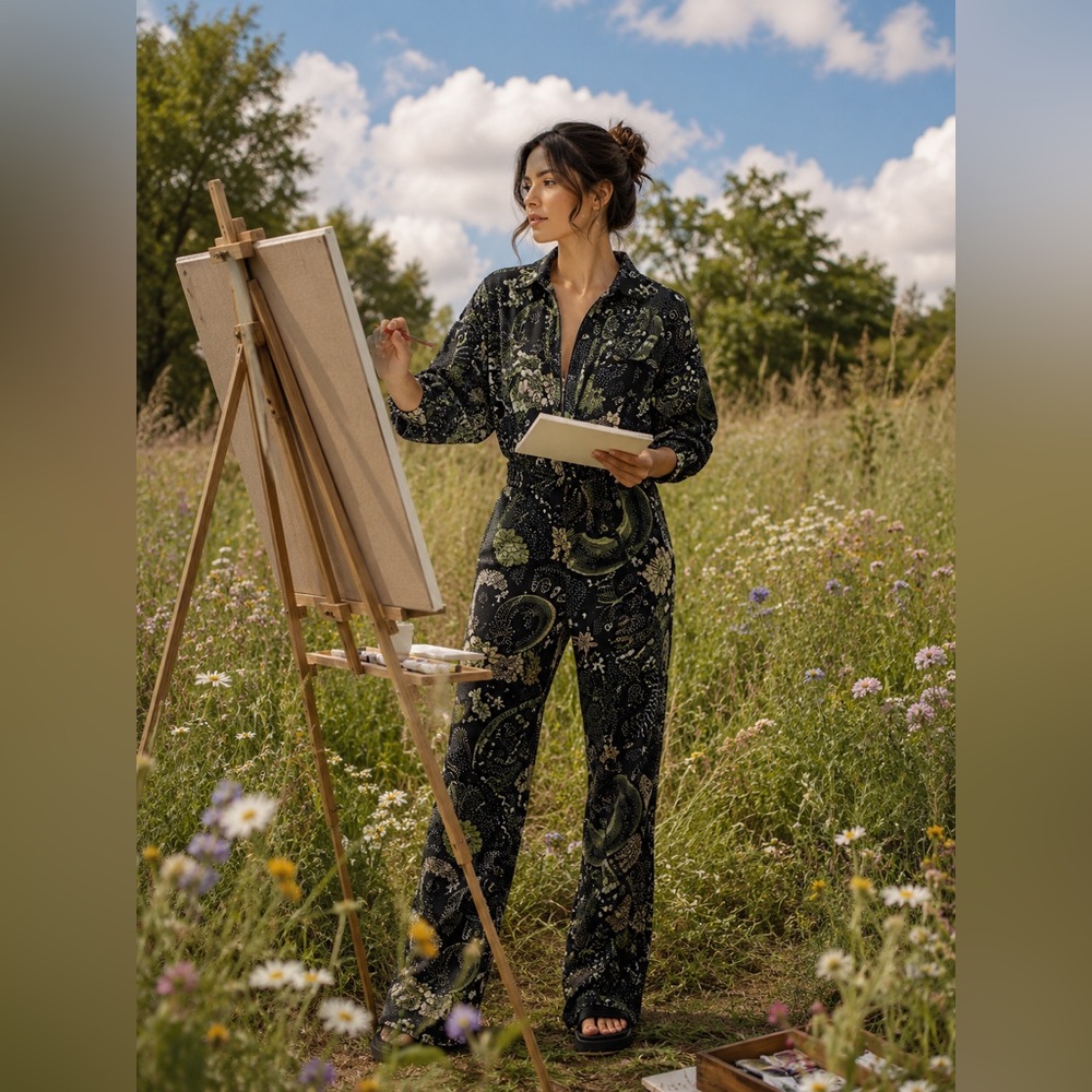 Farm Rio Canvas Jumpsuit